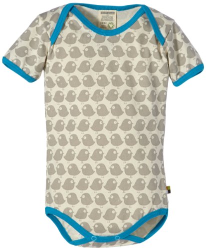 loud + proud Unisex - Baby Body, Tierdruck 201, Gr. 50/56, Grau (Stone) von loud + proud