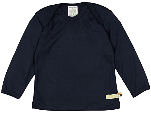 Loud + Proud Unisex Kinder Langarm, GOTS Zertifiziert T-Shirt, Navy, 74/80 von loud + proud