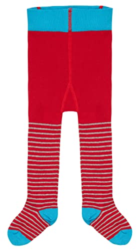 Meyco Loud + Proud Unisex Kinder Gestrickt, Gots Zertifiziert Strumpfhose, Tomato/Stripes, 86-92 EU von loud + proud