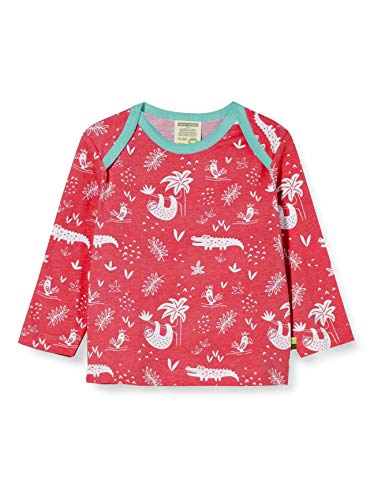 loud + proud Baby - Mädchen Longsleeve Shirt Allover Print Organic Cotton Langarmshirt, per Pack Rosa (Azalea Aza), 74/80 (Herstellergröße: 74/80) von loud + proud