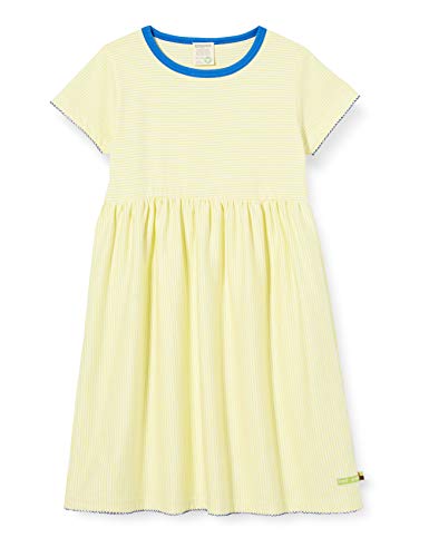 loud + proud Baby - Mädchen Striped Dress Organic Cotton Kleid, per Pack Gelb (Lemon Lea), 74/80 (Herstellergröße: 74/80) von loud + proud