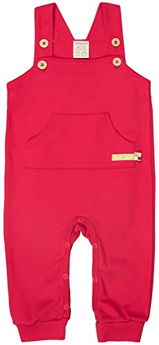 loud + proud Unisex Baby Latzhose aus Bio Baumwolle, GOTS zertifiziert Latzhose,, per pack Rot (Tomato to), 74/80 (Herstellergröße: 74/80) von loud + proud