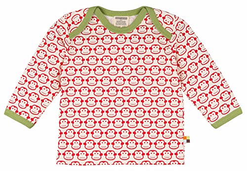 loud + proud Baby-Unisex Shirt Langarm Druck Sweatshirt, Rot (Tomato to), 68 (Herstellergröße: 62/68) von loud + proud