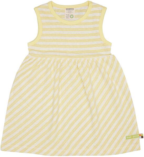 loud + proud Babys & Kinder Kleid Streifen mit Leinen, GOTS-zertifiziert von loud + proud