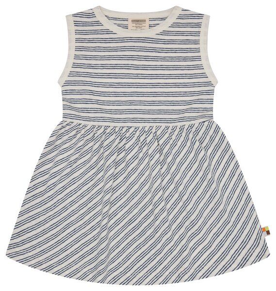 loud + proud Babys & Kinder Kleid Streifen mit Leinen, GOTS-zertifiziert von loud + proud