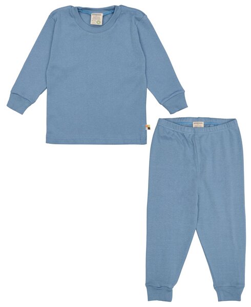 loud + proud Babys & Kinder Schlafanzug, Pyjama Uni aus Feinripp, GOTS-zertifiziert von loud + proud