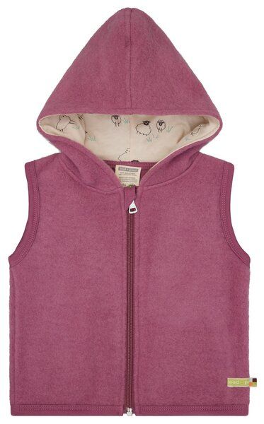 loud + proud Babys & Kinder Wollfleece-Weste mit Kapuze, GOTS-zertifiziert von loud + proud