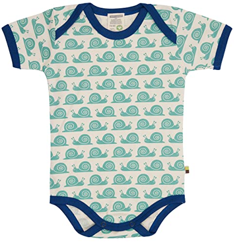 loud + proud Unisex Baby Body Kurzarm Mit Print Schnecke, GOTS Zertifiziert T-Shirt, Oregano, 50-56 EU von loud + proud