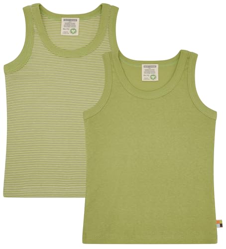 loud + proud Doppelpack Kinder Unterhemd, Tanktop, Feinripp aus Bio Baumwolle und GOTS Zertifiziert von loud + proud