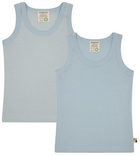 loud + proud Doppelpack Kinder Unterhemd, Tanktop, Feinripp aus Bio Baumwolle und GOTS Zertifiziert von loud + proud