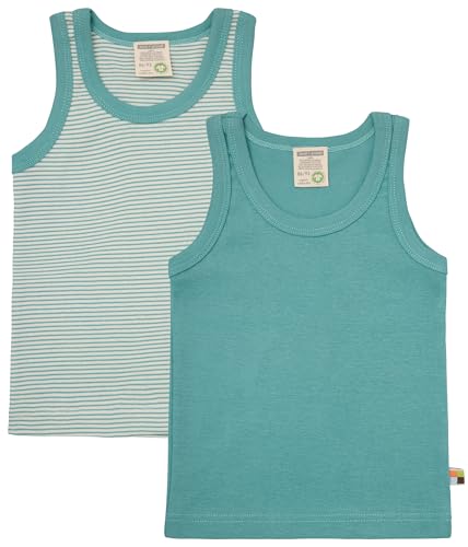 loud + proud Doppelpack Kinder Unterhemd, Tanktop, Feinripp aus Bio Baumwolle und GOTS Zertifiziert von loud + proud