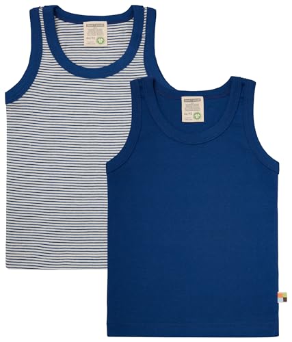 loud + proud Doppelpack Kinder Unterhemd, Tanktop, Feinripp aus Bio Baumwolle und GOTS Zertifiziert von loud + proud