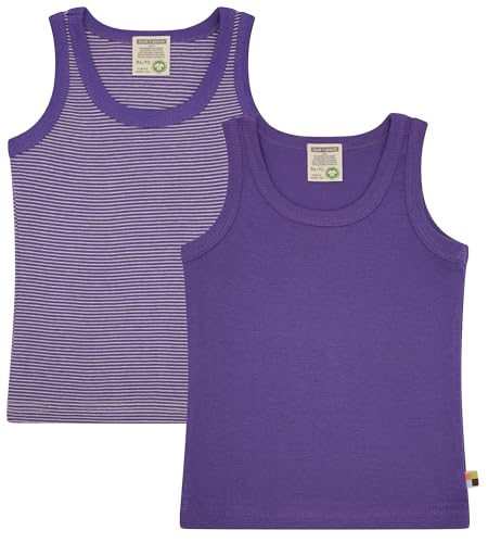 loud + proud Doppelpack Kinder Unterhemd, Tanktop, Feinripp aus Bio Baumwolle und GOTS Zertifiziert von loud + proud