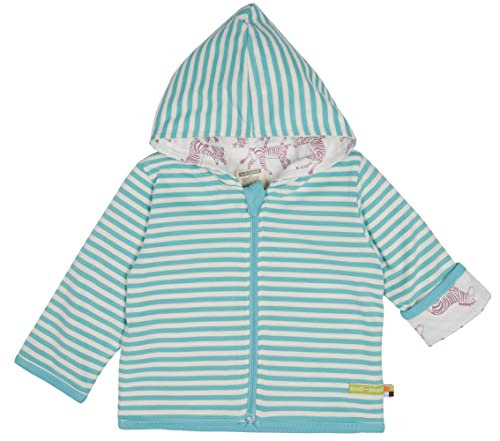 loud + proud Jacke zum Wenden mit Kapuze, Gots Zertifiziert Jacke, Cyan, 86-92 EU von loud + proud