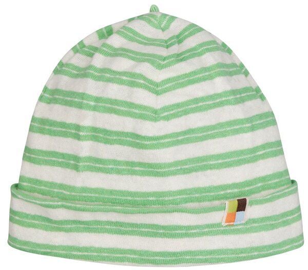 loud + proud Kinder Mütze Streifen mit Leinen, GOTS-zertifiziert von loud + proud