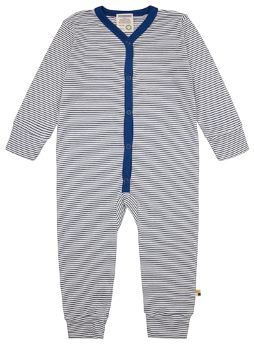 loud + proud Kinder Schlafoverall Streifen aus Feinripp aus Bio Baumwolle und GOTS Zertifiziert von loud + proud