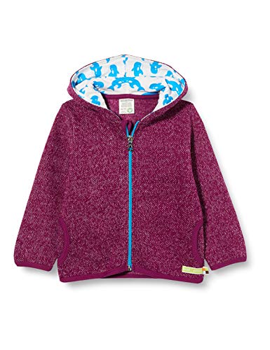 loud + proud Kinder-Unisex Melange Strick Jacke, Plum, 62/68 von loud + proud