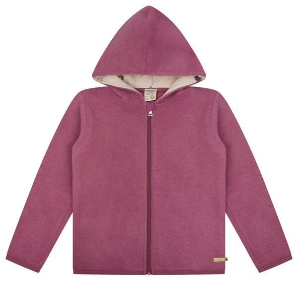loud + proud Kinder Wollfleece-Jacke mit Kapuze, GOTS-zertifiziert von loud + proud