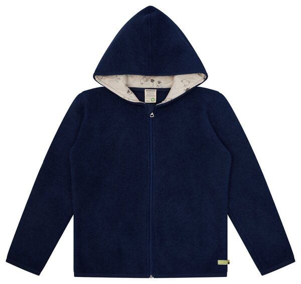 loud + proud Kinder Wollfleece-Jacke mit Kapuze, GOTS-zertifiziert von loud + proud
