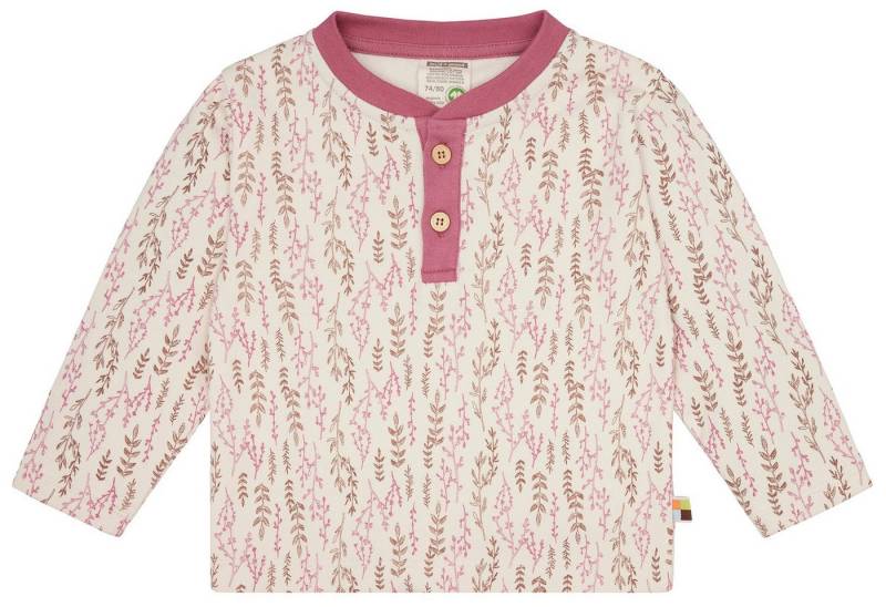 loud + proud Langarmshirt mit Druck und Knopfleiste GOTS von loud + proud