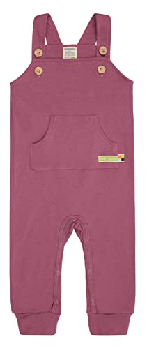 loud + proud Unisex Baby Latzhose, Gots Zertifiziert Baby und Kleinkind Strampelanzug, Grape, 86-92 EU von loud + proud