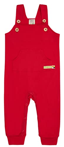 loud + proud Unisex Baby Latzhose, Gots Zertifiziert Baby und Kleinkind Strampelanzug, Tomato, 86-92 EU von loud + proud