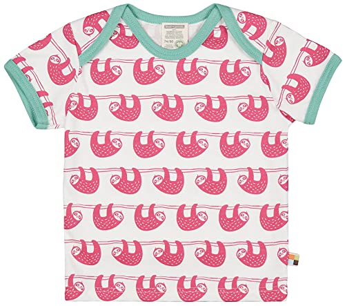 loud + proud Baby - Mädchen T-Shirt Allover Print Organic Cotton T-Shirt, per Pack Rosa (Azalea Aza), 62/68 (Herstellergröße: 62/68) von loud + proud