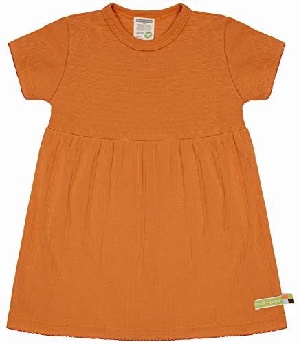 loud + proud Mädchen Derby Rib, GOTS Zertifiziert Kinderkleid, Carrot, 98-104 EU von loud + proud
