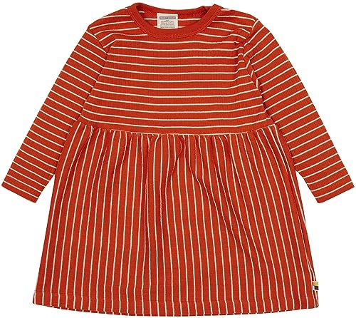 loud + proud Mädchen Derby Rib, GOTS Zertifiziert Kinderkleid, Terracotta, 86-92 EU von loud + proud