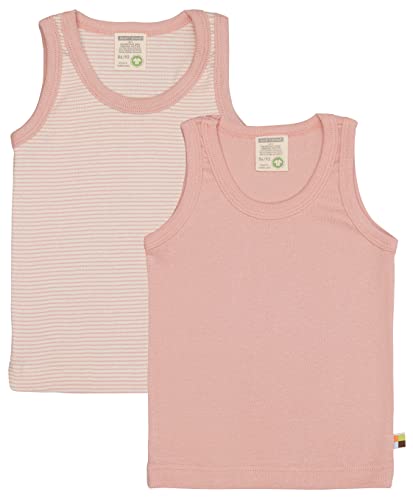 loud + proud Mädchen Doppelpack, Feinripp, Bio Baumwolle Und GOTS Zertifiziert Unterhemd, Powder, 122-128 EU von loud + proud