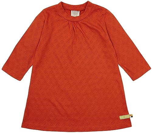 loud + proud Mädchen Jacquard Strick, GOTS Zertifiziert Kinderkleid, Terracotta, 110-116 EU von loud + proud