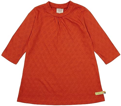 loud + proud Mädchen Jacquard Strick, GOTS Zertifiziert Kinderkleid, Terracotta, 86-92 EU von loud + proud