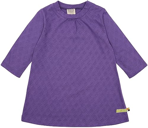 loud + proud Mädchen Jacquard Strick, GOTS Zertifiziert Kinderkleid, Violet, 110-116 EU von loud + proud