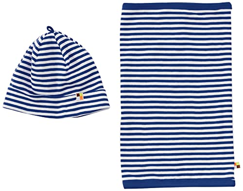 loud + proud Unisex Kinder Set Schlauchschal, GOTS Zertifiziert Beanie-Mütze, Ultramarine, 51-52 EU von loud + proud