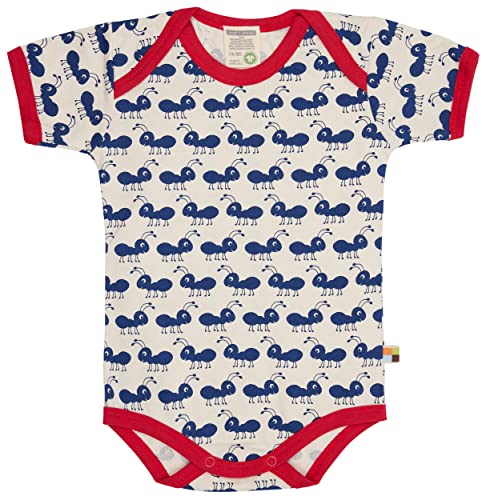 loud + proud Unisex Baby Body Kurzarm Mit Ameisen Print, GOTS Zertifiziert T-Shirt, Ultramarine, 62-68 EU von loud + proud