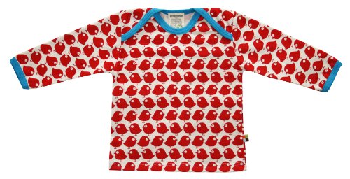 loud + proud Unisex - Baby Hemd, Tierdruck 205, Gr. 74/80, Rot (Tomato) von loud + proud