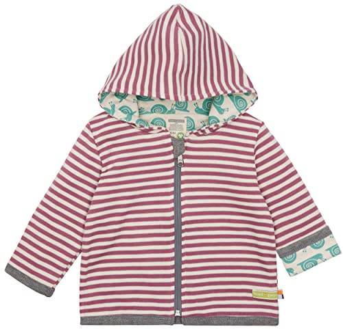 loud + proud Unisex Baby Ringel, Gots Zertifiziert Wendejacke, Grape, 50-56 EU von loud + proud