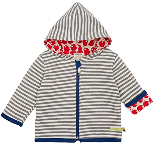 loud + proud Unisex Baby Ringel, Gots Zertifiziert Wendejacke, Grau, 62-68 EU von loud + proud