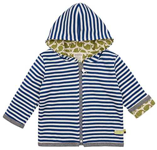 loud + proud Unisex Baby Ringel, Gots Zertifiziert Wendejacke, Ultramarine, 62-68 EU von loud + proud