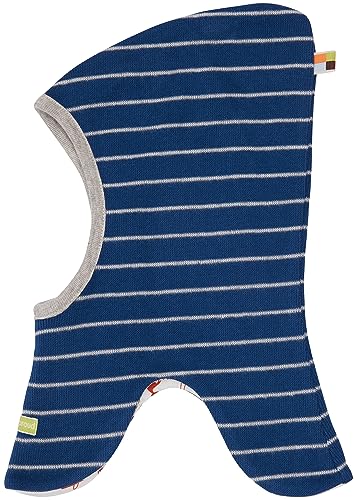 loud + proud Unisex Baby Schlupfmütze Ringel, GOTS Zertifiziert Sturmhaube, Ultramarine, 39-41 EU von loud + proud