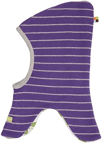 loud + proud Unisex Baby Schlupfmütze Ringel, GOTS Zertifiziert Sturmhaube, Violet, 39-41 EU von loud + proud