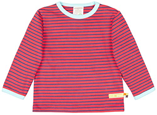 loud + proud Unisex Baby Sweatshirt Shirt Ringel, aus Bio Baumwolle, GOTS zertiziziert 1023, Gr. 56 (Herstellergröße: 50/56), Rot (Cayenne Cay) von loud + proud