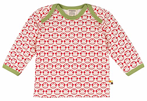 loud + proud Baby-Unisex Shirt Langarm Druck Sweatshirt, Rot (Tomato to), 104 (Herstellergröße: 98/104) von loud + proud