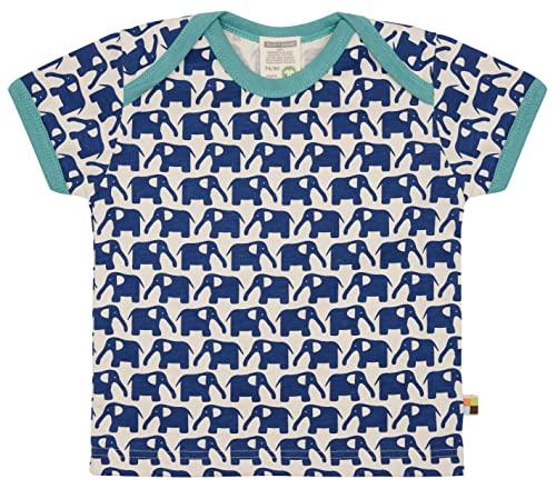 loud + proud Unisex Baby T-shirt mit Elefanten Print, Gots Zertifiziert T Shirt, Ultramarine, 62-68 EU von loud + proud