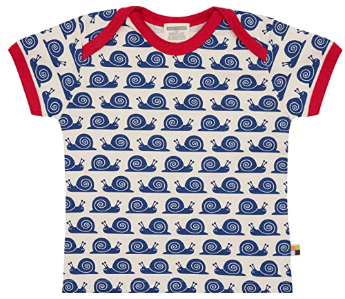 loud + proud Unisex Baby T-shirt mit Print Schnecke, Gots Zertifiziert T Shirt, Ultramarine, 86-92 EU von loud + proud