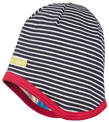 loud + proud Unisex Baby Wendemütze aus Bio Baumwolle, GOTS Zertifiziert Mütze, per Pack Blau (Navy ny), 47 (Herstellergröße: 98/104) von loud + proud