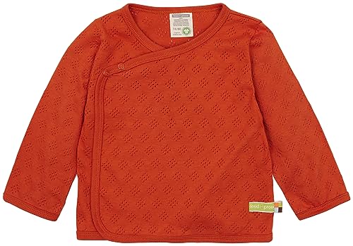 loud + proud Unisex Baby Wickeljacke Jacquard Strick, GOTS-Zertifiziert Jacke, Terracotta, 74/80 von loud + proud