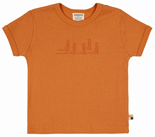 loud + proud Unisex Kinder Derby Rib mit Druck, GOTS Zertifiziert T-Shirt, Carrot, 98/104 von loud + proud