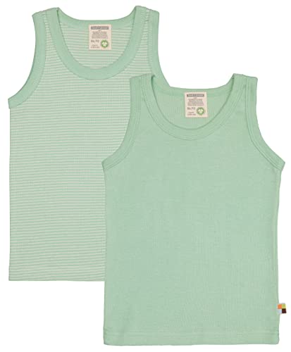 loud + proud Unisex Kinder Doppelpack, Feinripp, Bio Baumwolle Und GOTS Zertifiziert Unterhemd, Pistacchio, 110-116 EU von loud + proud