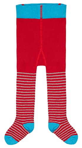 Meyco Loud + Proud Unisex Kinder Gestrickt, Gots Zertifiziert Strumpfhose, Tomato/Stripes, 110-116 EU von loud + proud